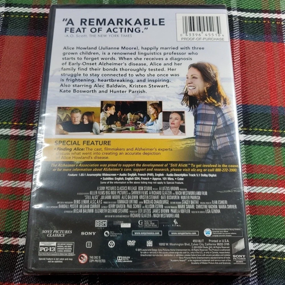 Still Alice DVD Movie Julianne Moore Alec Baldwin Kristen Stewart New Sealed - Picture 2 of 3